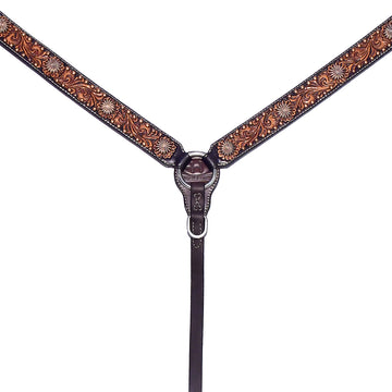 Bar H Equine Genuine Western American Leather Horse Breast Collar